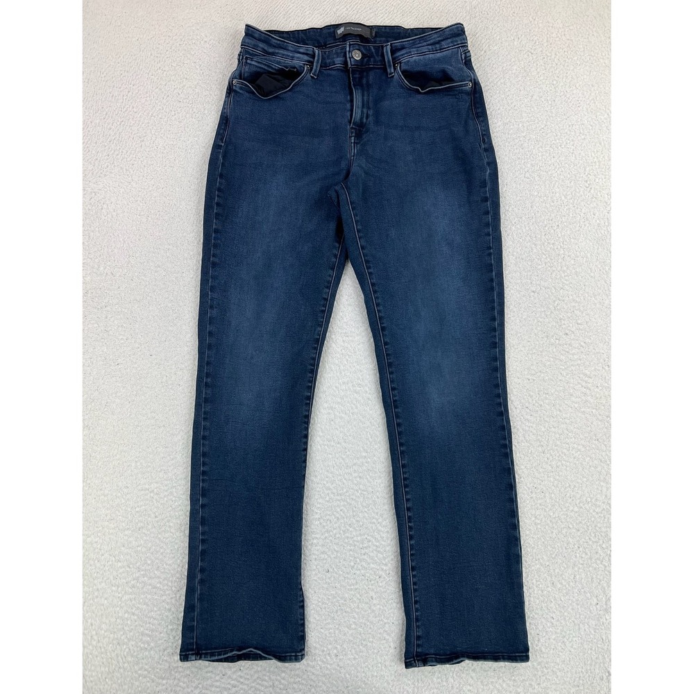 Levis Mid Rise Straight Jeans Womens 12 Blue Med Wash Stretch Denim Regular Fit